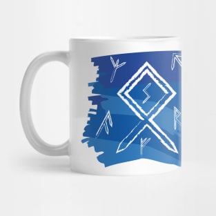 Night Sky Blue Paint Runes Norse Mythology Asatru Mug